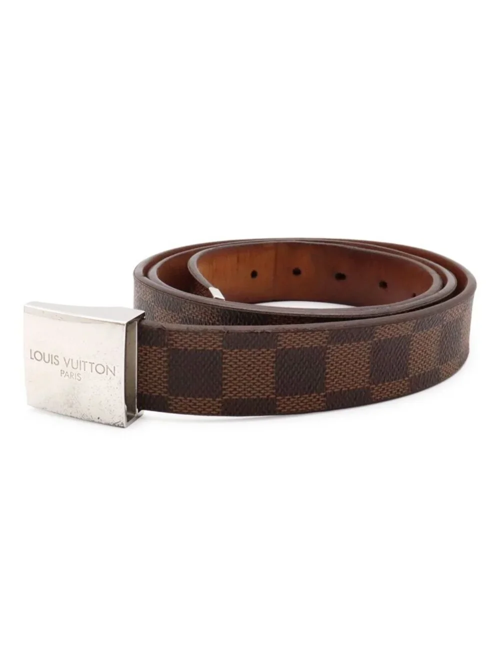 Louis Vuitton Damier Ceinture Carre Belt Silver #actual